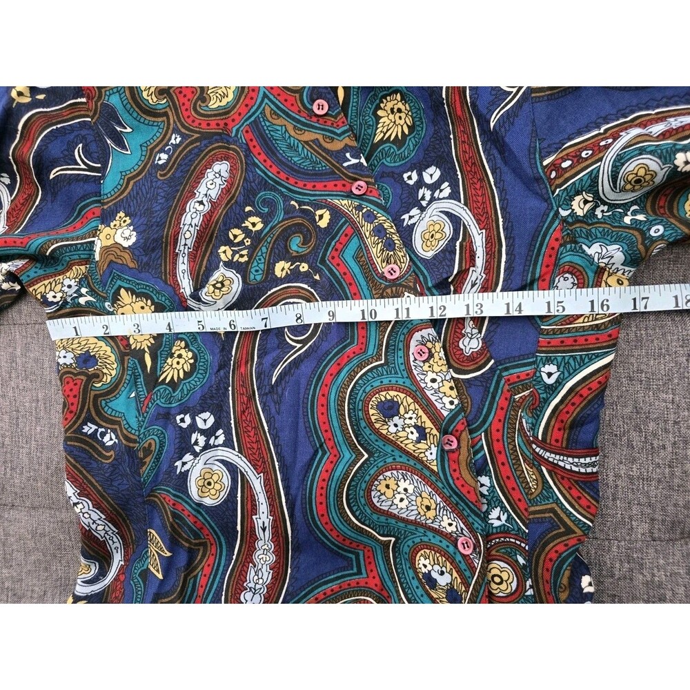 Vtg François Viannay Paris Anastasia Blouse Women’s 36 (S) 100% Wool Paisley - Picture 10 of 12